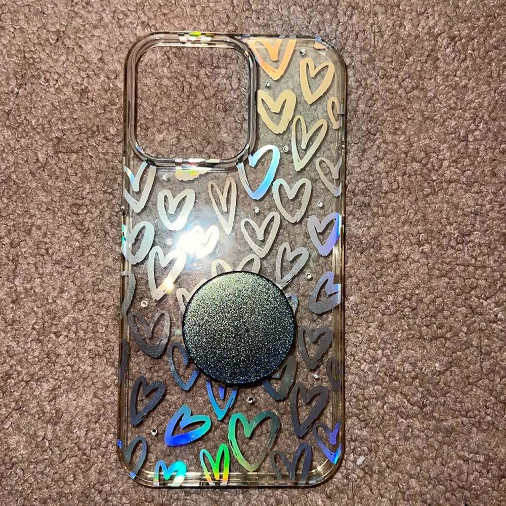iphone 12/13/14 Pro Max holographic heart case